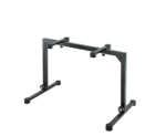 K&M table-style keyboard stand black with dimensional measurements and specifications diagram