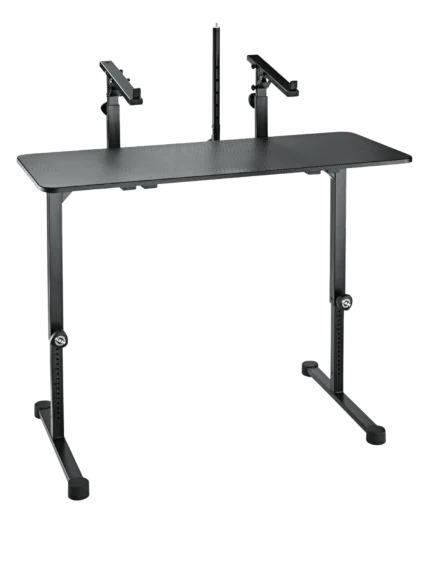 K&M tabletop stand 18803 black mounting surface close-up detail view