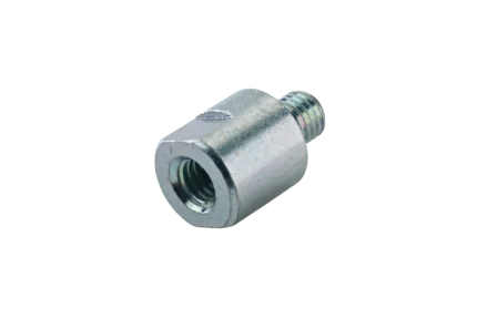 K&M thread adapter zinc coated metal hardware connector front view