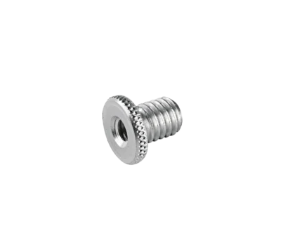 K&M thread adapter zinc coated metal hardware connector front view