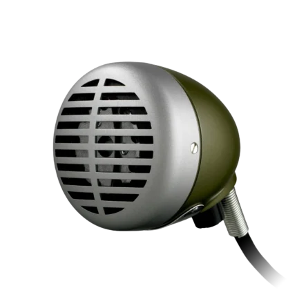Shure 520DX harmonica microphone showing mesh grille and capsule detail