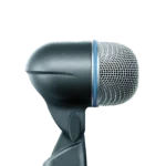 Shure BETA 52A dynamic kick drum microphone showing capsule and grille detail