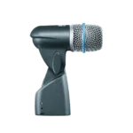 Shure BETA 56A supercardioid dynamic microphone mounted on stage during live vocal performance