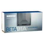 Shure BETA 91A half-cardioid condenser microphone showing capsule design and mounting features