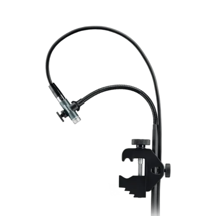 Shure BETA 98AD/C miniature cardioid condenser microphone showing capsule and mounting hardware detail