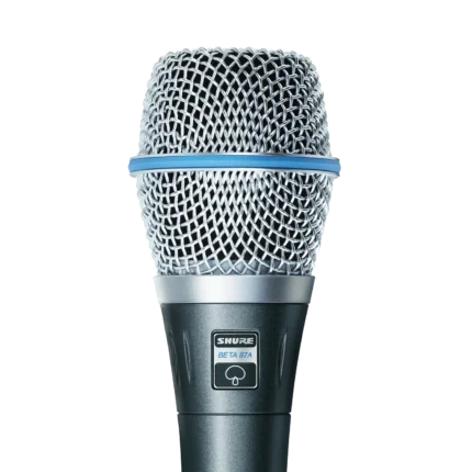 Shure BETA87A supercardioid condenser handheld microphone showing grille and capsule detail