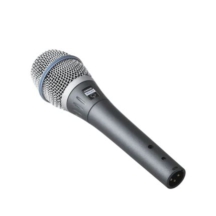 Shure BETA87A supercardioid condenser handheld microphone in live stage performance application