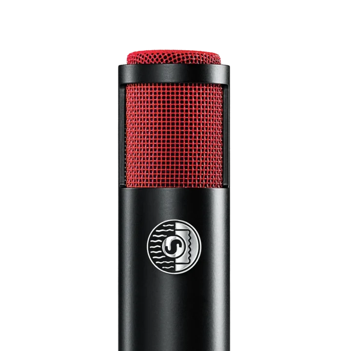 Shure KSM313/NE dual-voice ribbon microphone showing capsule and internal construction detail