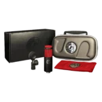 Shure KSM313/NE dual-voice ribbon microphone positioned on microphone stand in professional studio application