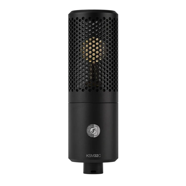 Shure KSM32C/HM professional condenser microphone capsule and grille close-up detail view