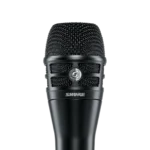 Shure KSM8/B Dualdyne dynamic microphone capsule and grille detail showing premium construction