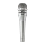 Shure KSM8/N nickel dynamic microphone held in hand during live vocal performance