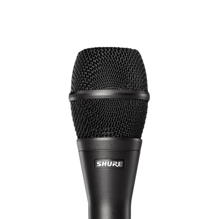Shure KSM9/CG dual pattern condenser microphone capsule and grille detail view
