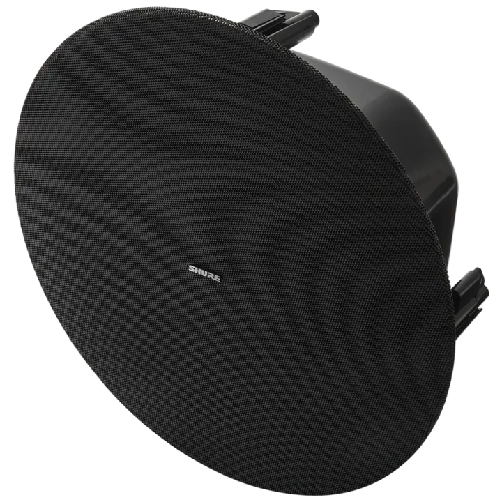 Shure MXP-5 passive ceiling loudspeaker with new construction mounting bracket detail view