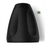 Shure MXP-6 black pendant loudspeaker mounted in ceiling application environment