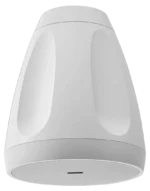 Shure MXP-6 white pendant passive loudspeaker showing grille and mounting detail