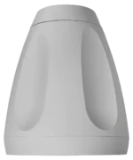 Shure MXP-6 white pendant loudspeaker mounted in ceiling application showing professional audio installation