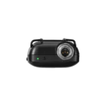 Shure MXW1X hybrid bodypack transmitter shown from side angle with antenna and control interface