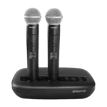 Shure MXW2X wireless handheld transmitter with SM58 capsule in live performance application