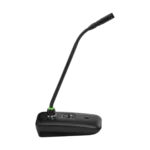 Shure MXW8X desktop gooseneck transmitter with flexible neck and wireless microphone capsule