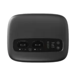 Shure MXWAPXD2 wireless access point transceiver showing connection ports and indicator lights detail