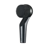 Shure Nexadyne 5 supercardioid dynamic microphone positioned in front of guitar amplifier speaker