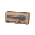 Shure Nexadyne 8/C cardioid dynamic vocal microphone shown from side profile angle