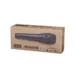 Shure Nexadyne 8/S supercardioid dynamic microphone shown from side profile with grille and body detail