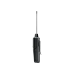 Shure P3RA premium wireless bodypack receiver mounted on performer belt during live application