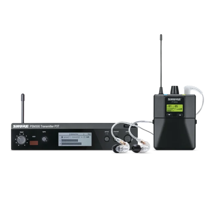 Shure P3TRA215CL wireless personal monitor system with bodypack transmitter and earphone receiver