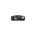 Shure P9RA+ bodypack receiver showing control panel and antenna connection detail