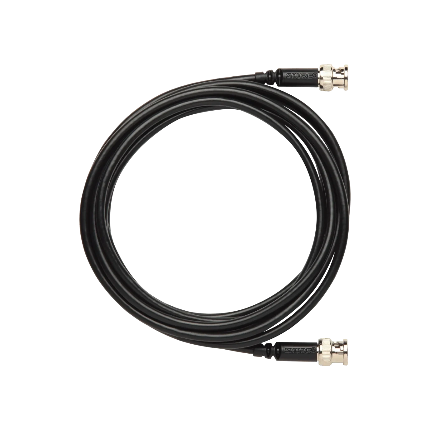 Shure PA725 Coaxial Cable Professional Audio Shure PA725 coaxial cable with connectors displayed on white background