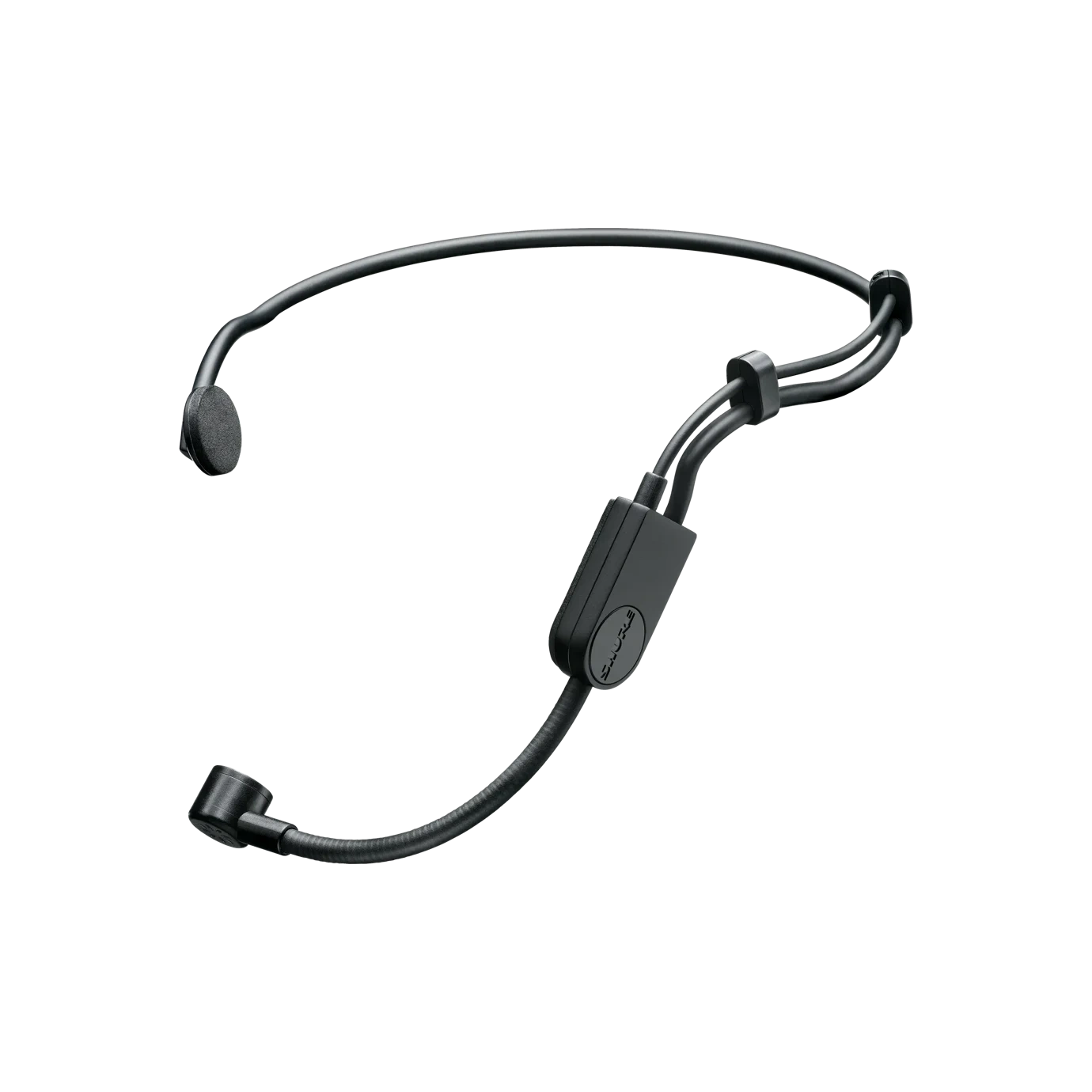Shure PGA31 Headset Condenser Microphone Front View Shure PGA31 headset condenser microphone with flexible boom arm and headband adjustment