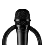 Shure PGA57 cardioid dynamic instrument microphone with XLR cable included, front view