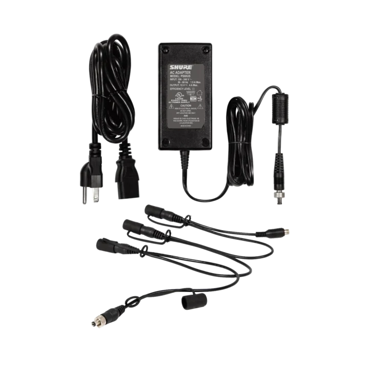 Shure PS124 in-line power supply with locking connectors and rack-mount design for wireless receivers