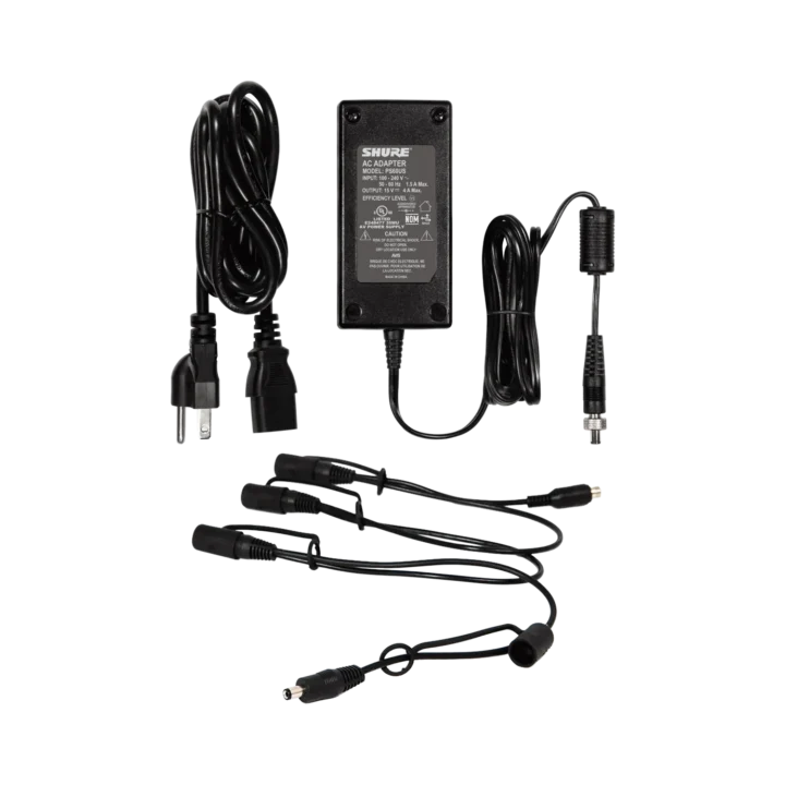 Shure PS124 in-line power supply unit with US connector and non-locking power connectors