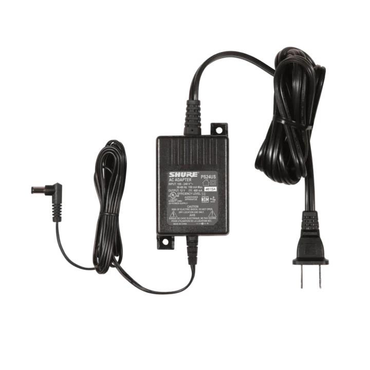 Shure PS24 power supply with front panel controls and connectors visible