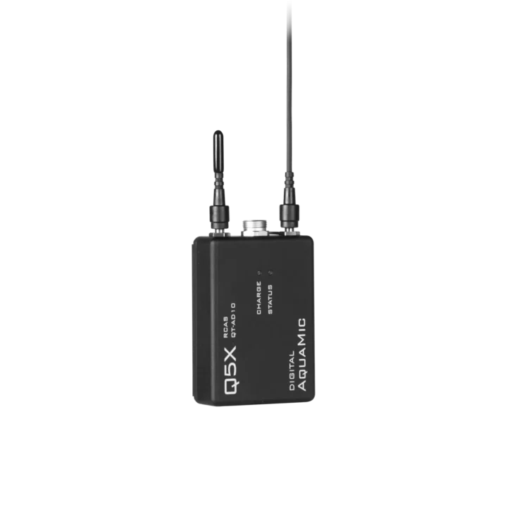 Shure Q5X AquaMic waterproof condenser microphone with protective grille and mounting hardware