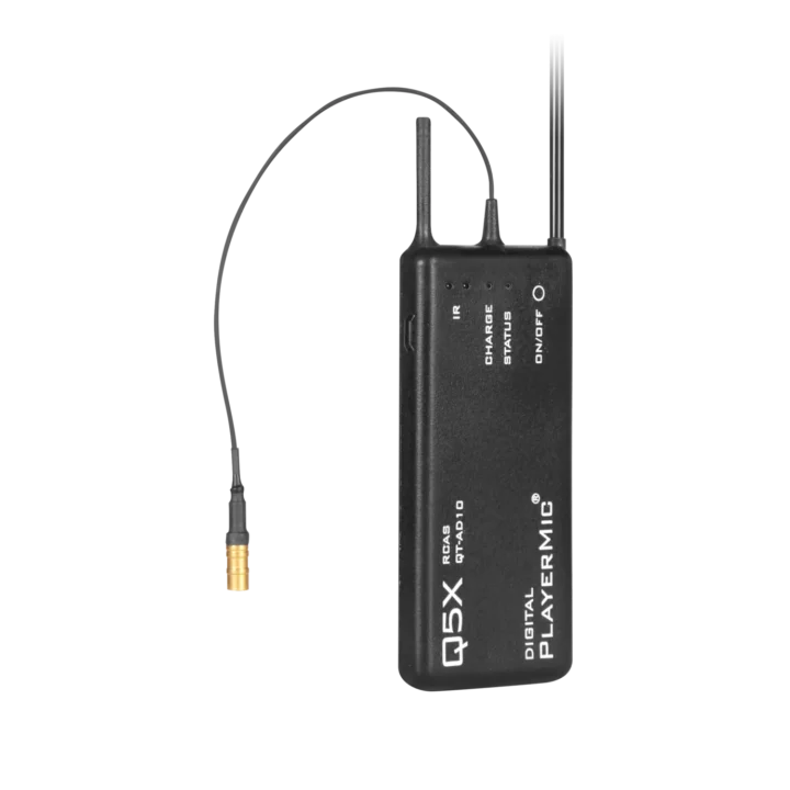 Shure Q5X PlayerMic wireless microphone system with transmitter and receiver components front view