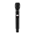 Shure QLXD2 handheld wireless transmitter with KSM9 capsule, H50 frequency band, front view