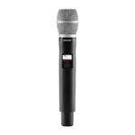 Shure QLXD2 handheld wireless microphone transmitter with SM86 capsule, front view