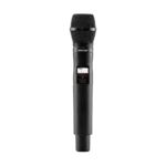 Shure QLXD2 handheld wireless microphone transmitter with SM87 capsule, front view