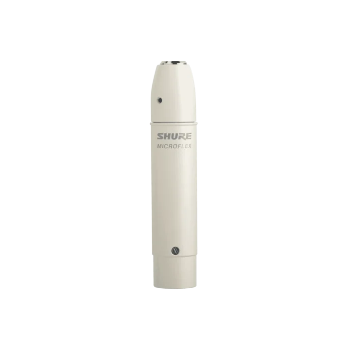 Shure RK100PK white in-line preamplifier with XLR connectors and gain control