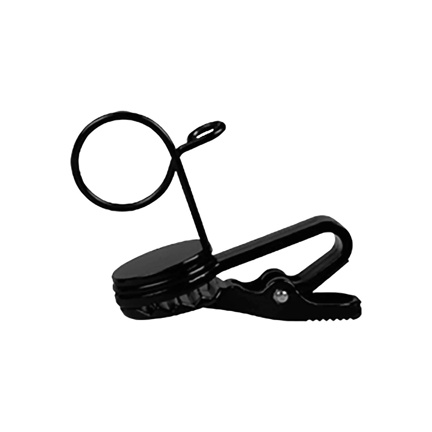 Shure RK183T1 Tie Clip Microphone Accessory Front View Shure RK183T1 tie clip microphone accessory with metal construction and adjustment mechanism