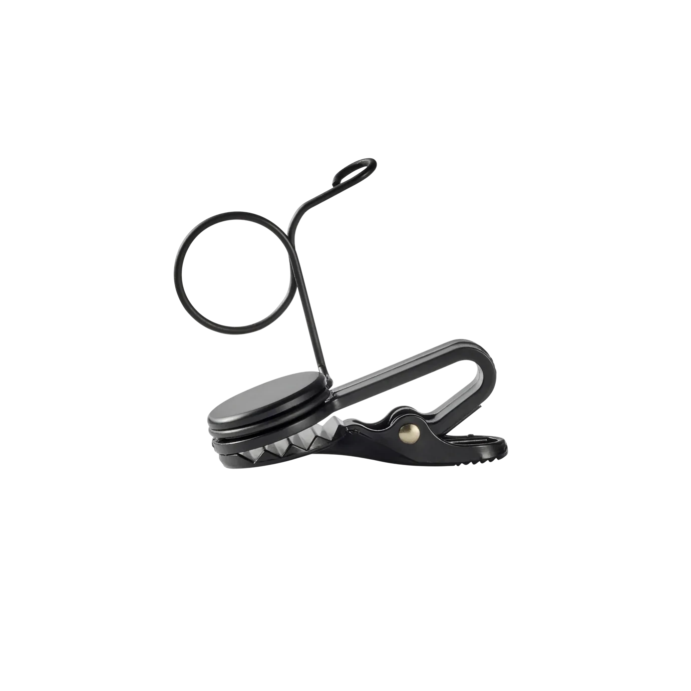 Shure RK187T1 Wl18Xm Single-Mount Tie Clip Black Shure RK187T1 Wl18Xm single-mount tie clip in black, front view product shot