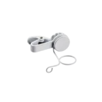 Shure RK187T1 white single-mount tie clip showing attachment mechanism and clip design