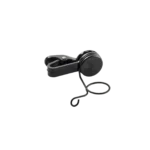 Shure RK187T1 single-mount tie clip in black showing attachment mechanism and clip design