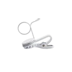 Shure RK187T1 white single-mount tie clip for lavalier microphones front view