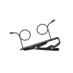 Shure RK187T2 WL18Xm black dual-mount tie clip for lavalier microphones front view
