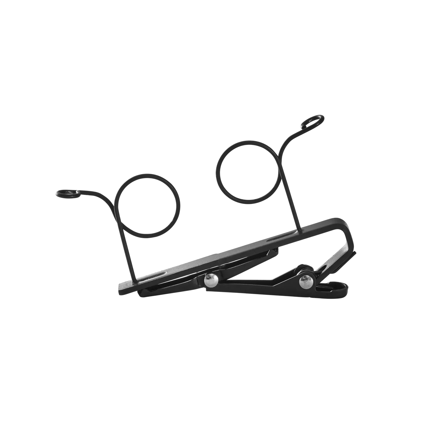 Shure RK187T2 WL18Xm Dual-Mount Tie Clip Black Shure RK187T2 WL18Xm black dual-mount tie clip for lavalier microphones front view